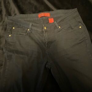 Black Denim Jeans w/ light Bleach Distressing